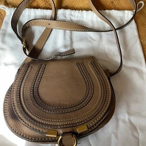 Authentic Chloe Small Marcie Crossbody Bag - Beige
